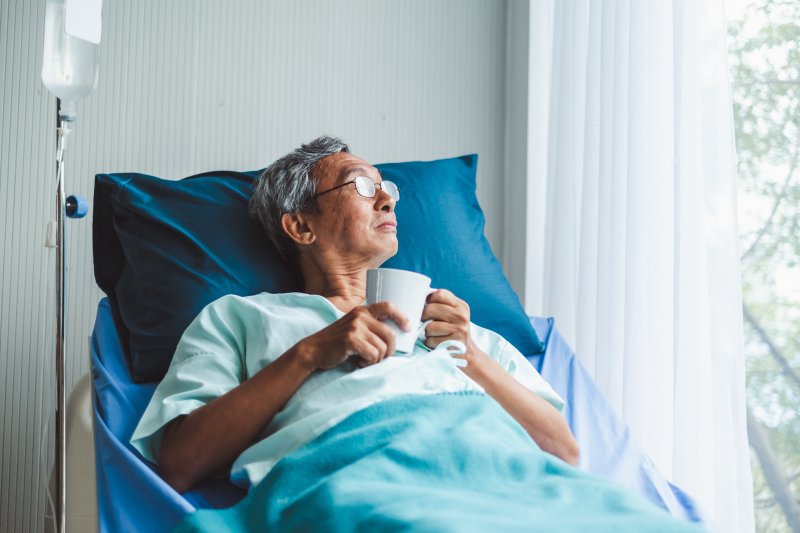 older man in hospital  